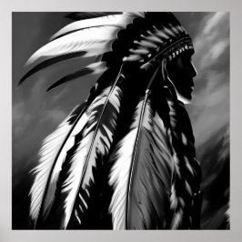 Poster perfil Black White Native Man