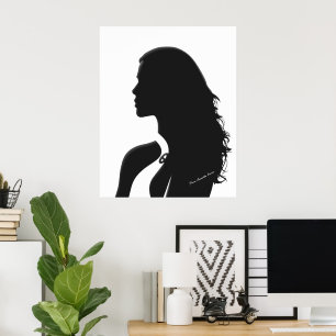 Poster Perfil da Mulher Chic - Arte Contemporânea Minimal