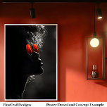 Poster Perfil da Mulher Escura, Foto Moderna, B2R<br><div class="desc">🖤 experimente a poderosa elegância da herança africana com este retrato dramático de uma mulher de pele escura apresentando um volumoso e impressionante óculos de sol vermelho. A luz de alto contraste acentua suas características ousadas e a reflexão vibrante em seus óculos. Essa trabalho de arte é perfeita para acrescentar...</div>