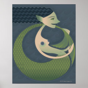 Poster Perfil lateral de uma sereia