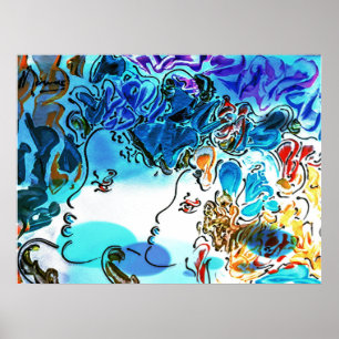 Poster Perfis de cor d'água coloridos do estilo Peter Ma