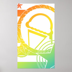 Pôster perfuração de sorvete punk