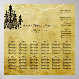 Pôster Pergaminho/chadeliers/gráfico de assentos PixDezin