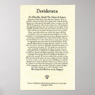 Poster Pergaminho dos DESIDERATA