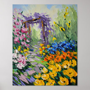 Poster Pérgola de Jardim Ensolarado Pintura a Óleo