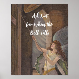 Poster Perguntar Não para quem o Bell Tolls Idiom + Angel