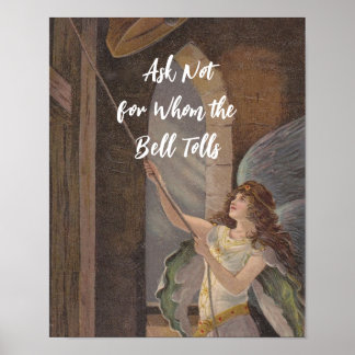 Poster Perguntar Não para quem o Bell Tolls Idiom + Angel