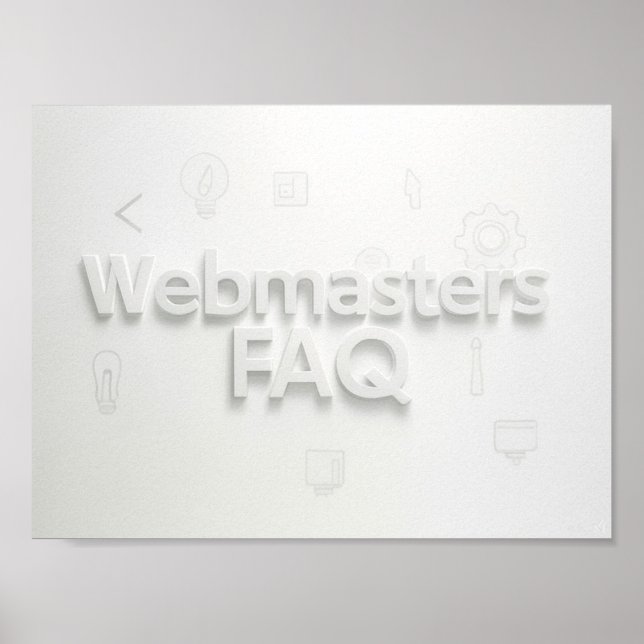 Poster Perguntas frequentes sobre webmasters (Frente)