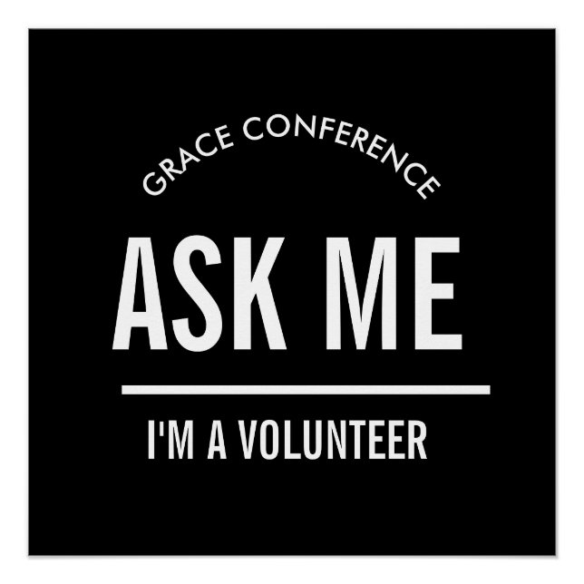 Pôster Pergunte-me que sou voluntário (Frente)