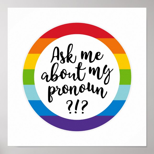 Poster Pergunte-Me Sobre O Meu Pronoun? (Frente)
