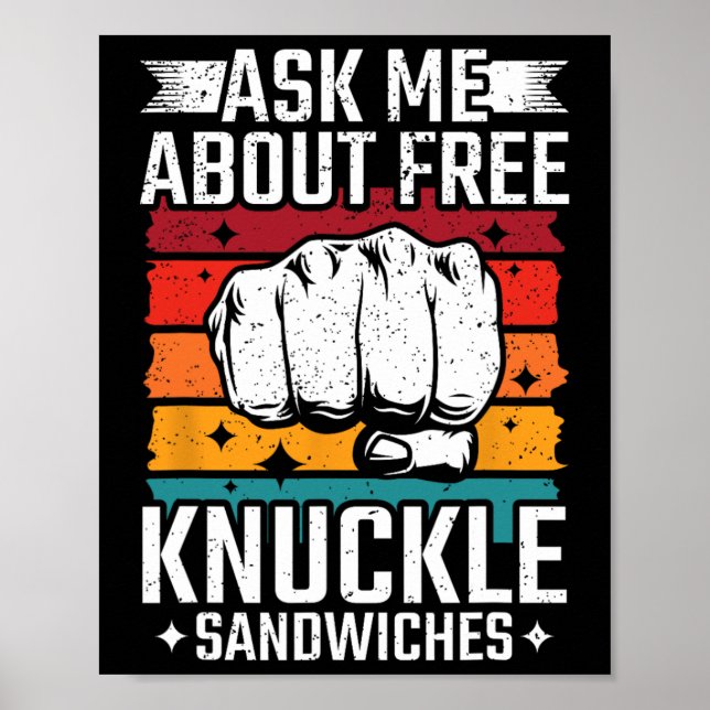Poster Pergunte-Me Sobre Sanduíches De Knuckle Gratuitos (Frente)