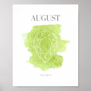Pôster Peridot Birthstone agosto