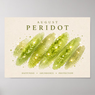 Poster Peridoto Pedra de Nascimento de Agosto Arte A4