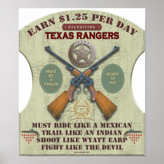 POSTER - PERIGOS DE TEXAS RECRUTANTES 1887