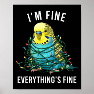 Poster Periquito Natal Estou Bem Tudo Está Bem 