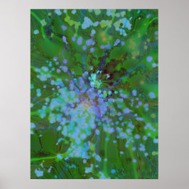 Poster Periwinkle Explosion Holographic Abstrato Art