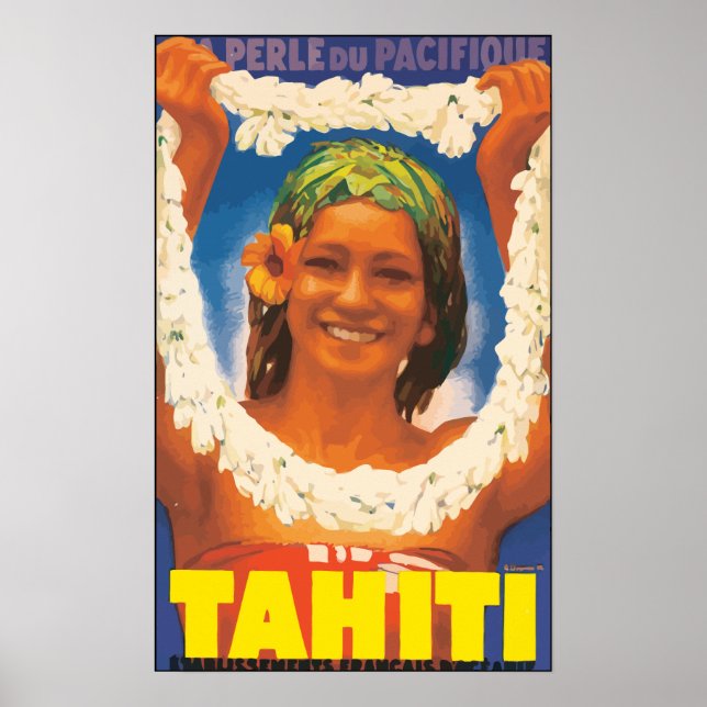 Pôster Perle Du Pacifique Tahiti, Vintage (Frente)