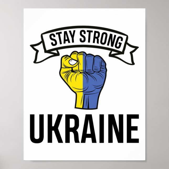 Poster Permaneça Forte Ucrânia - Paz - Liberdade  (Frente)
