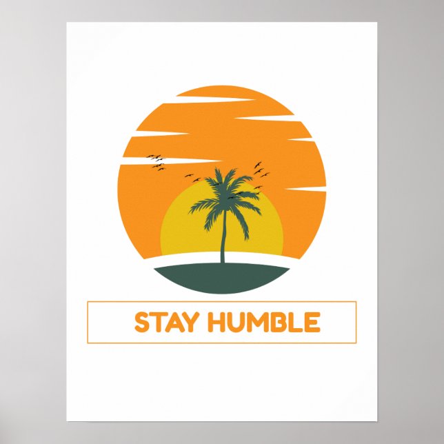 Poster Permaneça Humilde – Design de Citação Motivacional (Frente)