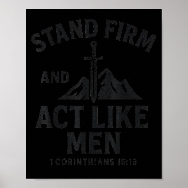 Poster Permaneçam Firmes E Ajam Como Homens Espada Do Sri (Frente)