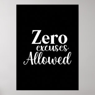 Poster Permitidas desculpas zero - Gym, Hustle, Sucesso