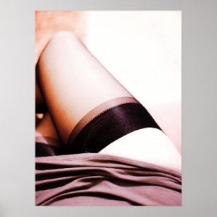 Poster Pernas de estoque Reveladas sob saia