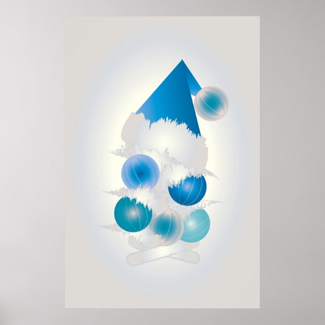 Poster Pérola e azul para o Natal (Frente)