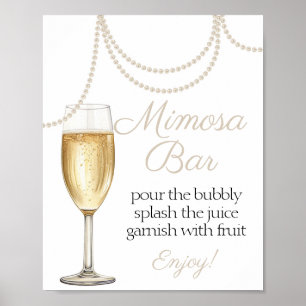 Poster Pérolas de Bar Mimosa e chá de panela prosecco