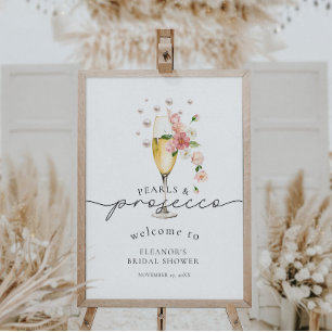 Poster Pérolas de Flor Selvagem e Chá de panela Prosecco 