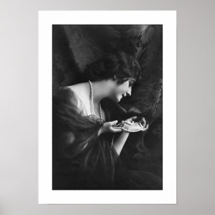 Pôster pérolas de ornamentado preto e branco deco