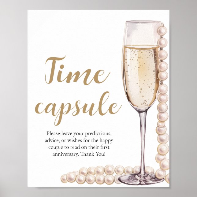 Poster Pérolas e Prosecco Chá de panela da cápsula (Frente)