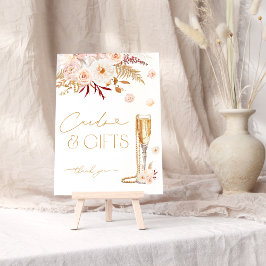 Poster Pérolas Elegantes e Cartões Florais Prosecco e Pre