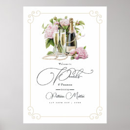 Poster Pérolas Elegantes e Prosecco: Boas-vindas ao Chá d