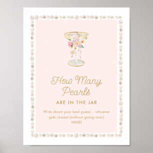 Poster Pérolas Rosa e Prosecco Quantas Pérolas Jogam