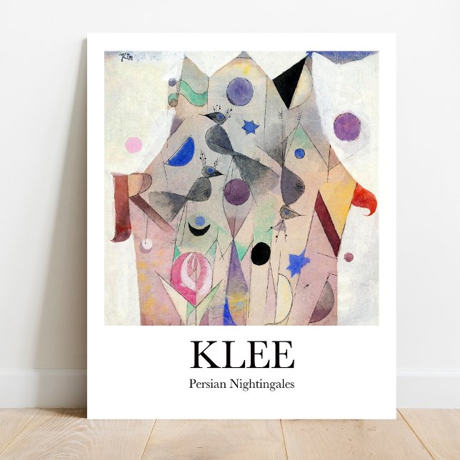 Poster Persa Nightingales por Paul Klee (Klee's colorful birds brighten your space! Persian Nightingales poster.)