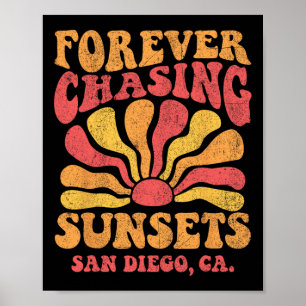 Poster Perseguindo Pôr do Sol para Sempre Praia de San De