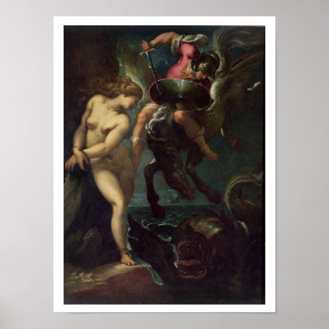 Poster Perseu e Andrômeda, c.1610 (óleo na canvas) (Frente)