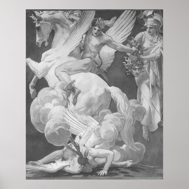 Poster Perseu Em Pegasus Slaying Medusa (Frente)