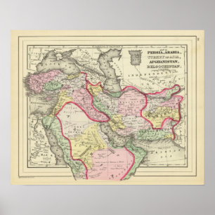 Pôster Persia, Arábia, Turquia, Afeganistão, Beloochist