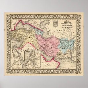 Pôster Persia, Turquia, Afeganistão, Beloochistan