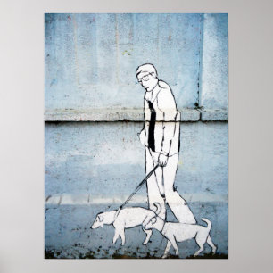 Pôster persiga grafites do caminhante na rua do