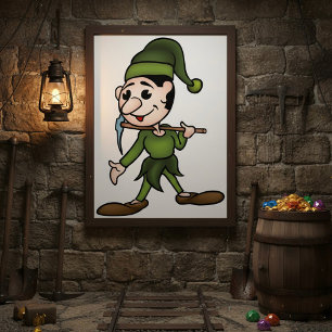 Poster Personagem Anão Verde com Picareta