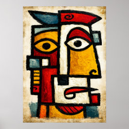 Poster Personagem Cubista Primitivo 1 Arte Abstrata Negri