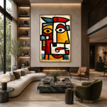 Personagem Cubista Primitivo 1 Arte Abstrata Negri