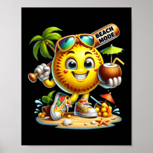 Poster Personagem de bebida de morcego de férias de verão