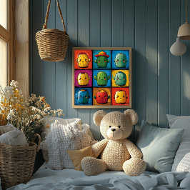 Poster Personagem de Cacto Divertido para Decoração de Qu