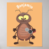 Personagem de desenho animado de barata engraçada