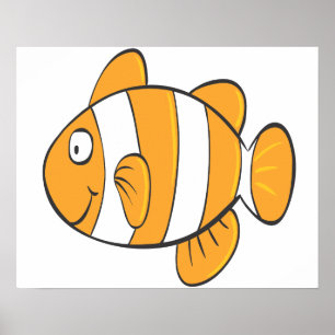 Pôster personagem de desenho animado de palhaço feliz e