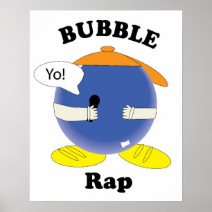 Poster Personagem de desenho animado fofo dizendo “Yo!”