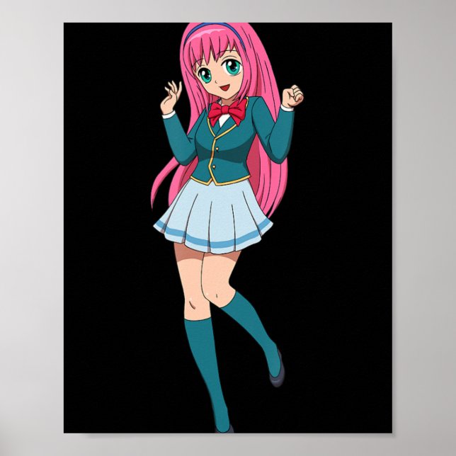 Poster Personagem de desenho animado Japonês de Anime Gir (Frente)